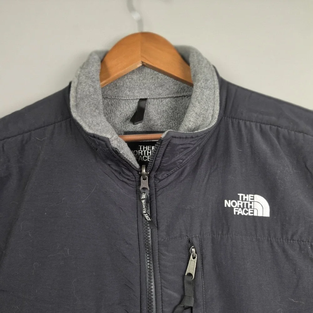 The North Face Mens XL Denali Full Zip Polartec Fleece Vest Charcoal Grey Black